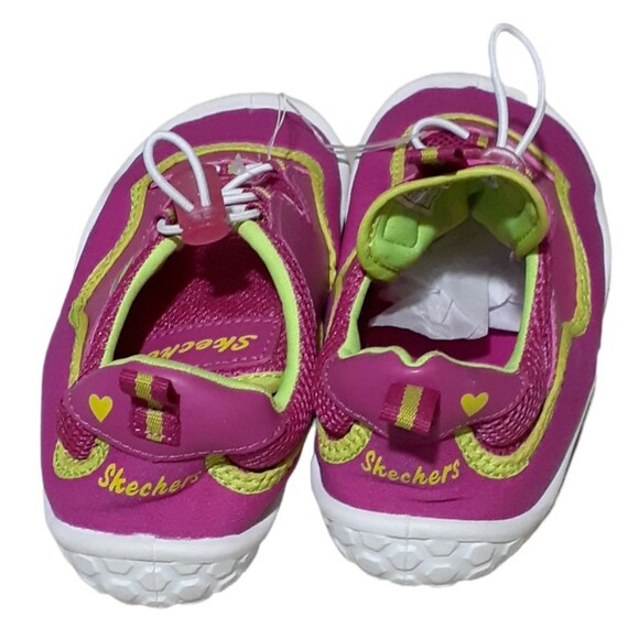 Skechers Youth Girl's Summer Water Beach Shoes  Pink Lime Green Sz 2 - Picture 4 of 7
